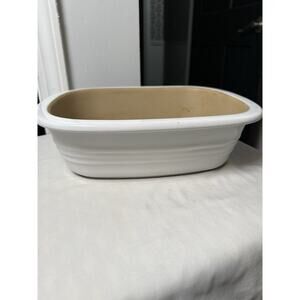 Pampered Chef White Deep Baker Casserole Dish Stoneware Dish 3.1 Qt/3L NO LID